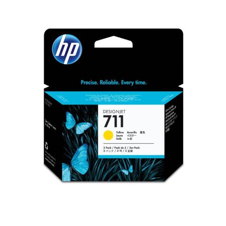 HP 711 (CZ136A) 3er-Pack gelb Tintenpatronen