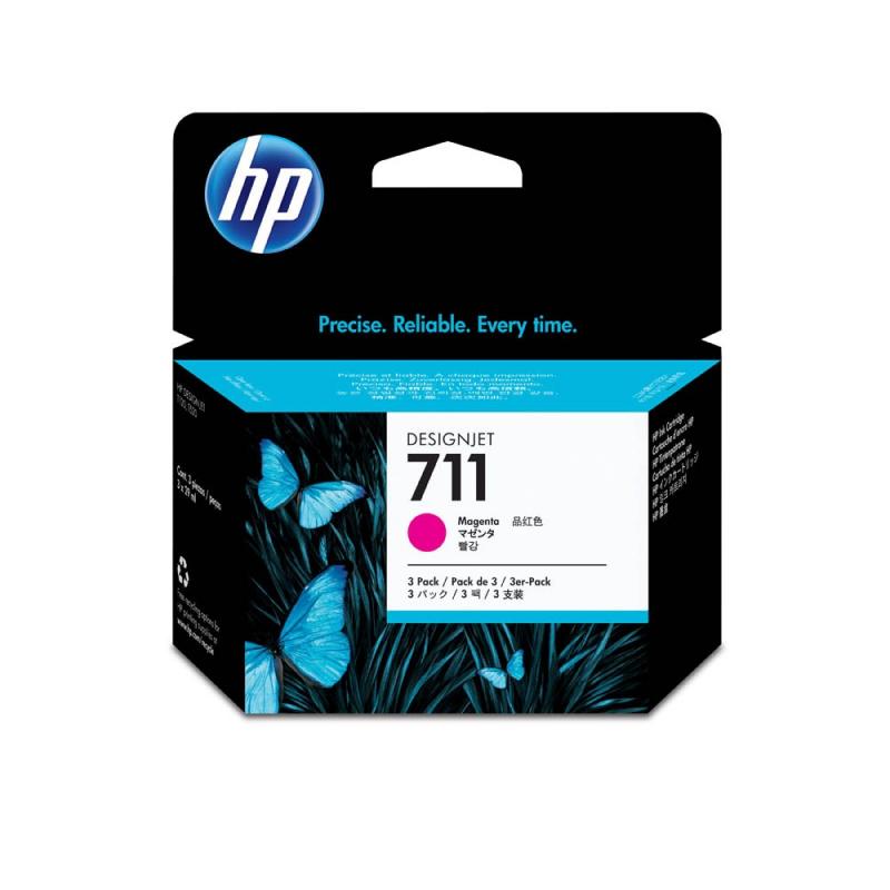 HP 711 (CZ135A) 3er-Pack magenta Tintenpatronen