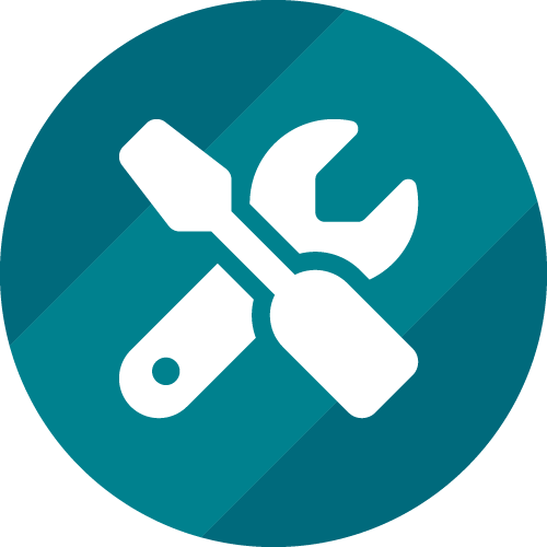 Werkzeug-Icon, das für die Wartung bei der Drucker Miete
steht